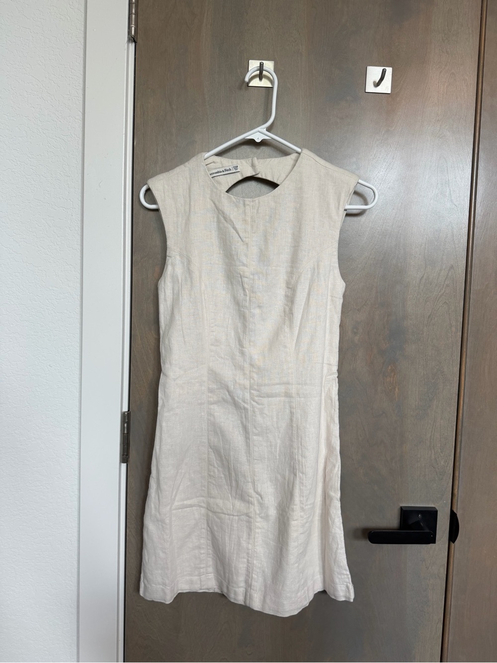 Sleeveless Cream Linen Mini Dress by Abercrombie and Fitch